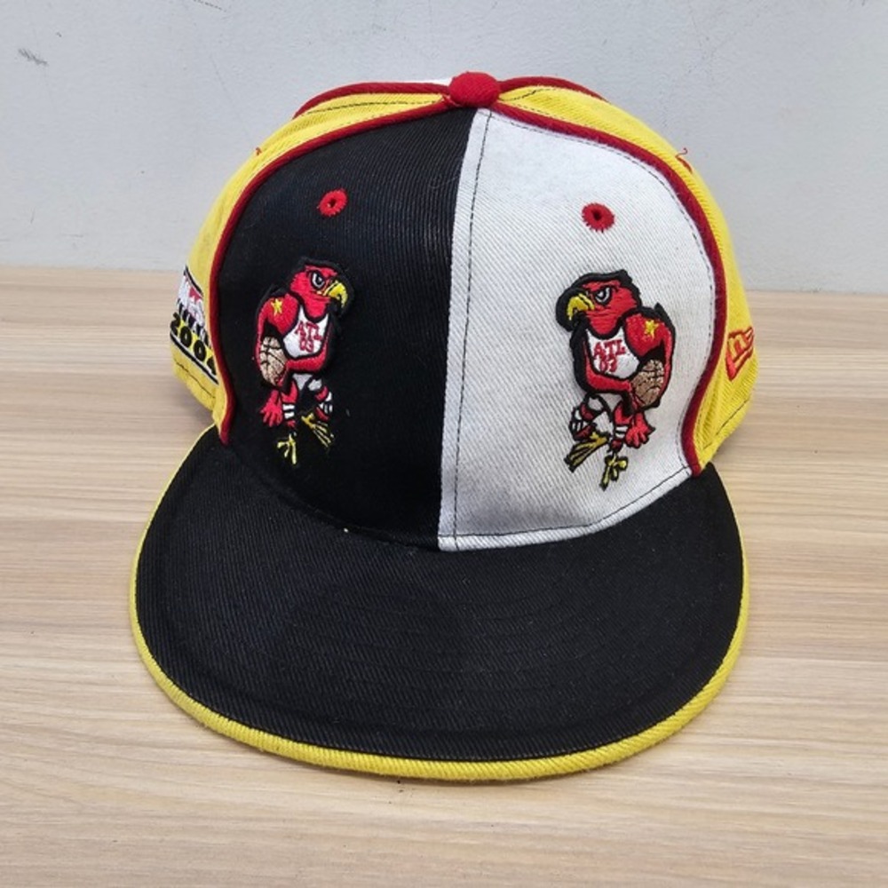 Vintage Atlanta Hawks NBA Cap‎ 8 Black Yellow All Star 2004 Colorblock NEW ERA